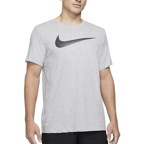 Nike Men's Dri-Fit Tee Swoosh Grey Athletic Tee Medium NWOT - Picture 1 of 7
